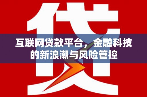 新平互联网贷款平台，金融科技的新浪潮与风险管控