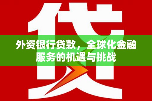 新平外资银行贷款，全球化金融服务的机遇与挑战