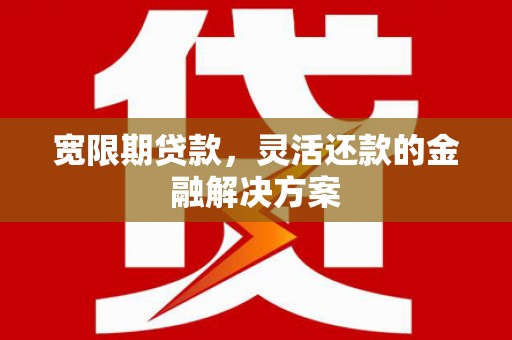 新平宽限期贷款，灵活还款的金融解决方案