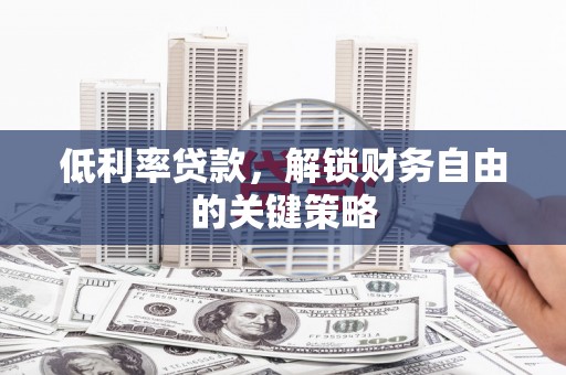 新平低利率贷款，解锁财务自由的关键策略