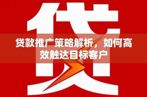 新平贷款推广策略解析，如何高效触达目标客户