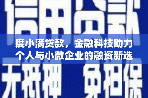 新平度小满贷款，金融科技助力个人与小微企业的融资新选择