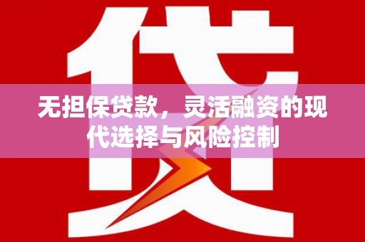 新平无担保贷款，灵活融资的现代选择与风险控制