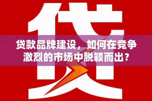 新平贷款品牌建设，如何在竞争激烈的市场中脱颖而出？