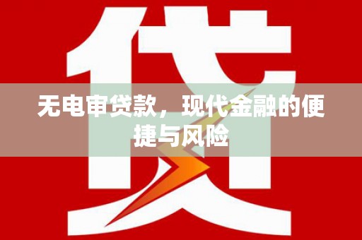 新平无电审贷款，现代金融的便捷与风险