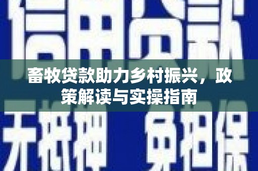 新平畜牧贷款助力乡村振兴，政策解读与实操指南